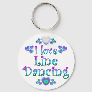 I Love Line Dancing Keychain