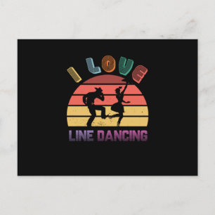 I Love Line Dancing Line Dance Cowboy Boots Gift Postcard