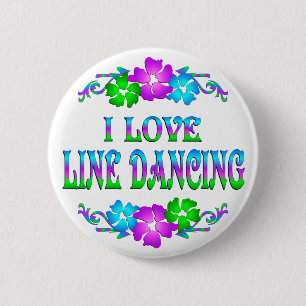 I LOVE LINE DANCING PINBACK BUTTON