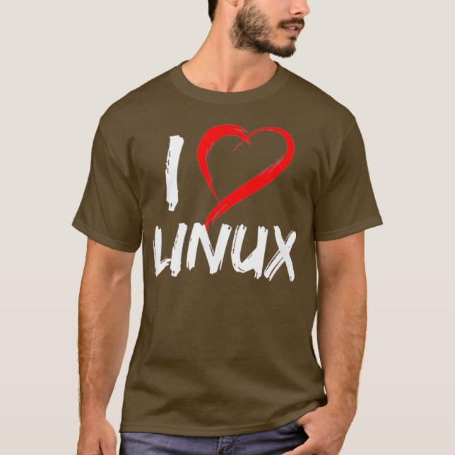 I Love Linu with Heart tee Penguin Tu Open (Front)
