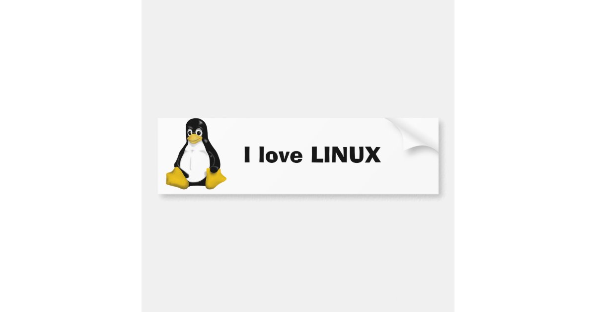 I love LINUX Bumper Sticker | Zazzle