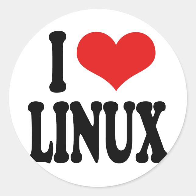 I Love Linux Classic Round Sticker (Front)