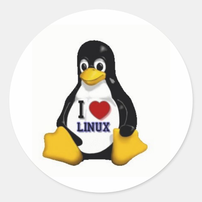 I Love Linux Classic Round Sticker (Front)