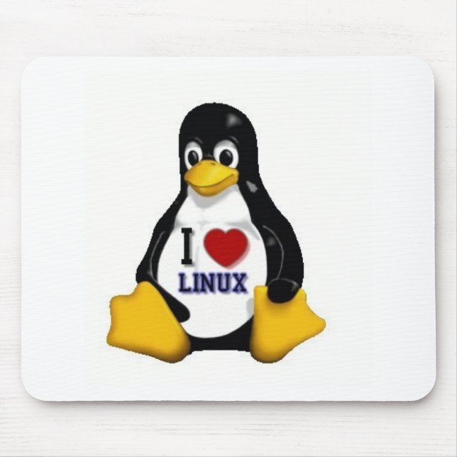I Love Linux Mouse Pad (Front)