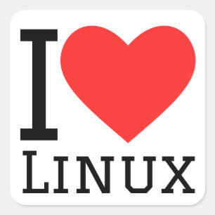 I love linux square sticker