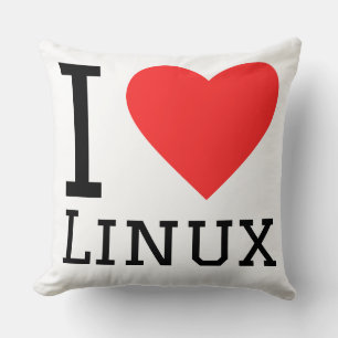 I love linux throw pillow
