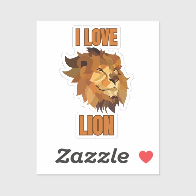 I Love Lion – Animal Lover Design for Wildlife Fan Sticker (Sheet)