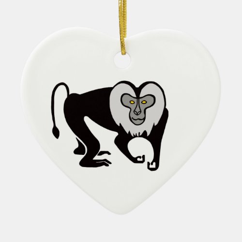 I love Lion_tailed MACAQUES _Monkey _ wildlife Ceramic Ornament