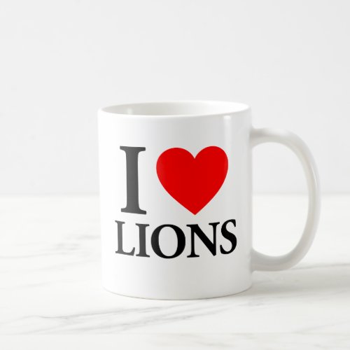 I Love Lions Coffee Mug