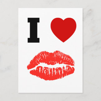 I Love Lips Kisses Postcard