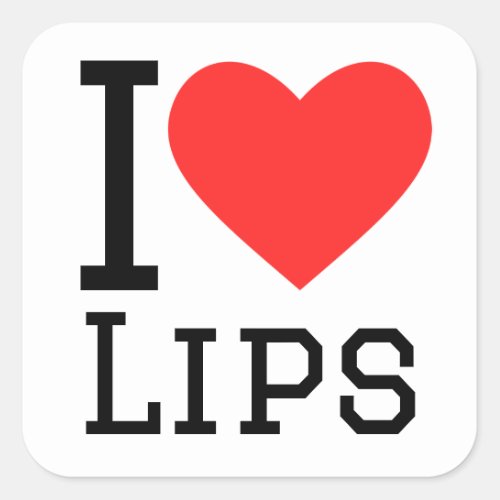 I love lips square sticker