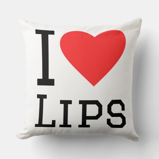 I love lips throw pillow (Front)