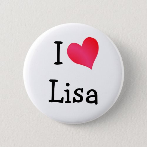 I Love Lisa Pinback Button