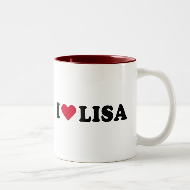 I LOVE LISA Two-Tone COFFEE MUG (Right)