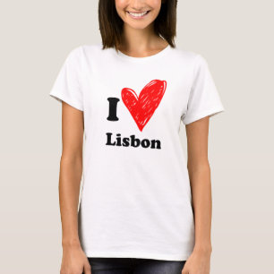 I Love Lisbon - Heart Sketch  T-Shirt
