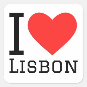 I love Lisbon Square Sticker