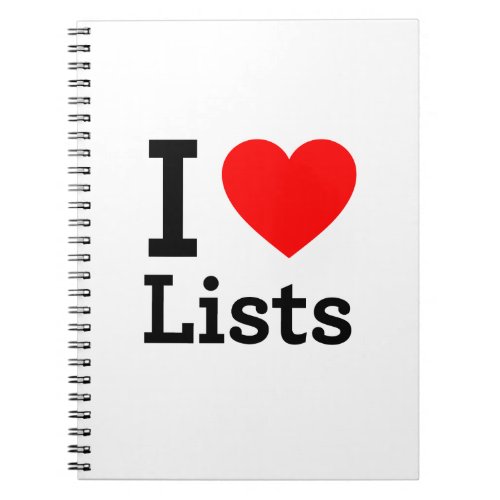 I Love Lists Notebook