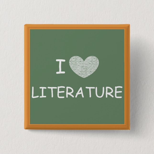 I Love Literature Pinback Button (Front)