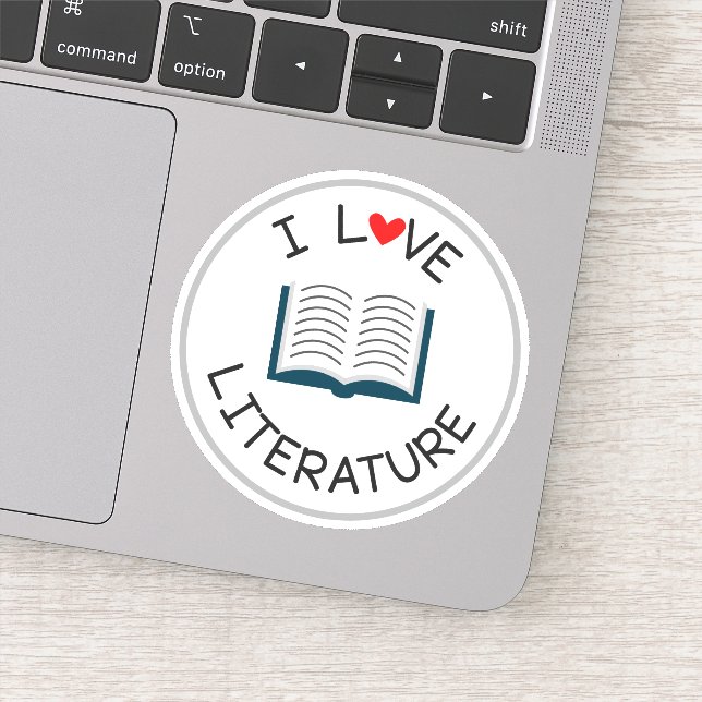 I Love Literature School Die Cut Sticker Decal (Detail)