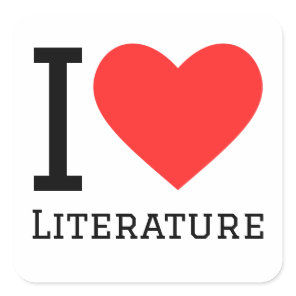 I love literature square sticker