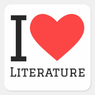 I love literature square sticker