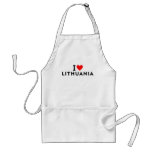 I love Lithuania country like heart travel tourism Adult Apron
