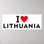 I love Lithuania country like heart travel tourism Poster