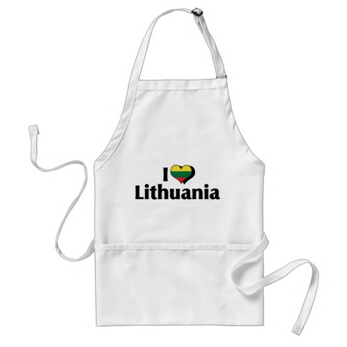 I Love Lithuania Flag Adult Apron