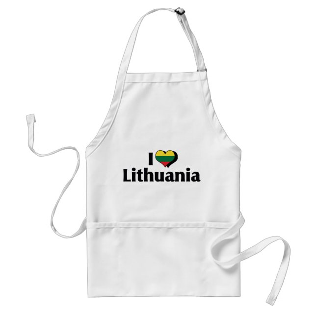 I Love Lithuania Flag Adult Apron (Front)