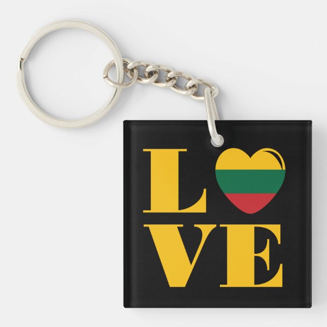 I love Lithuania Keychain (Front)