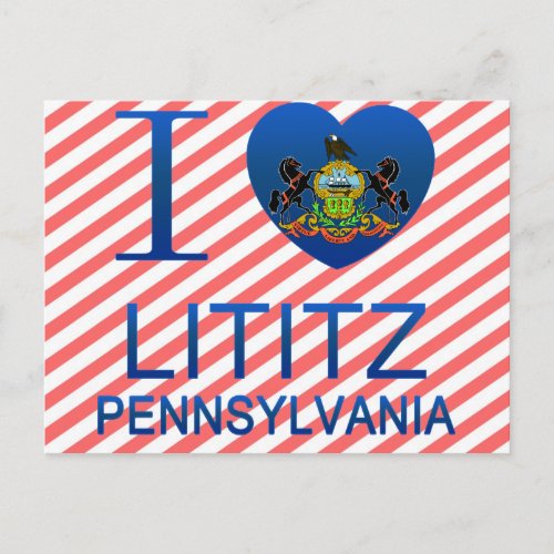 I Love Lititz PA Postcard