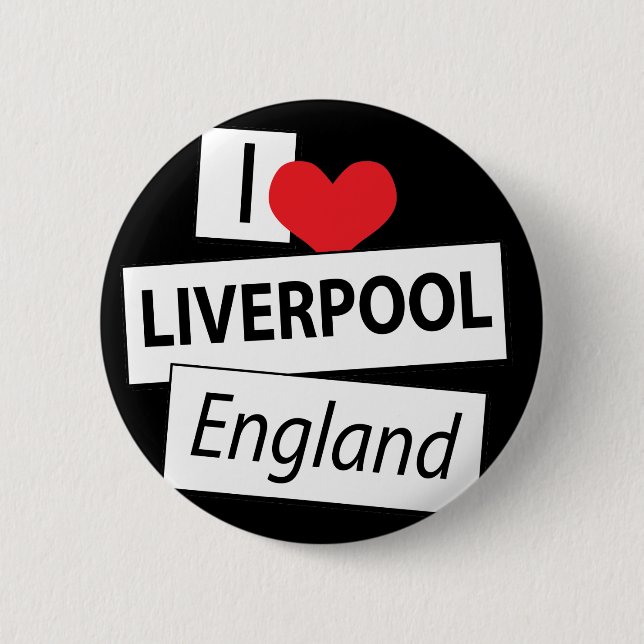 I Love Liverpool England Pinback Button (Front)