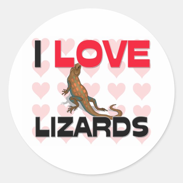 I Love Lizards Classic Round Sticker (Front)