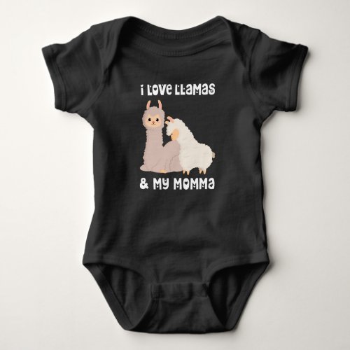 I Love Llamas And My Momma Mom Mama Mother Mum Son Baby Bodysuit