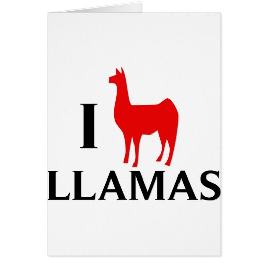 I Love Llamas Cards (Front)