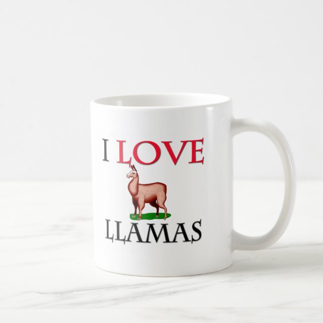 I Love Llamas Coffee Mug (Right)