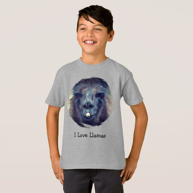 I Love Llamas Farm Animal  T-Shirt (Front Full)