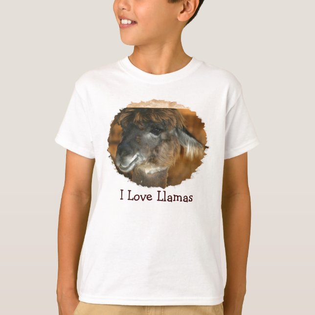 I Love Llamas Farm Animal  T-Shirt (Front)