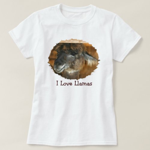 I Love Llamas Farm Animal T Shirt