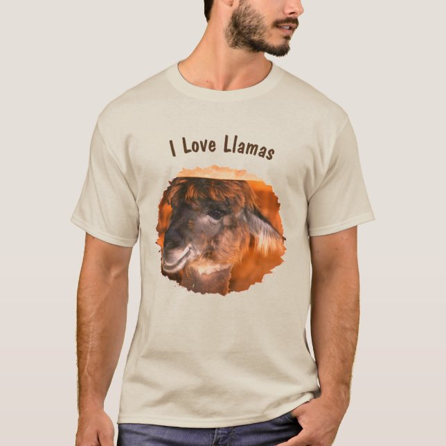 I Love Llamas Farm Animal T-Shirt (Front)