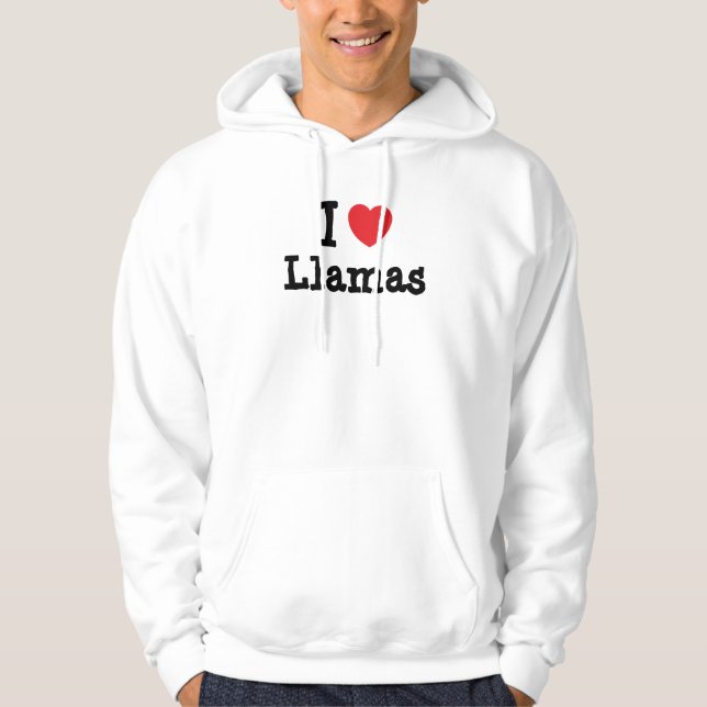 I love Llamas heart custom personalized Hoodie (Front)
