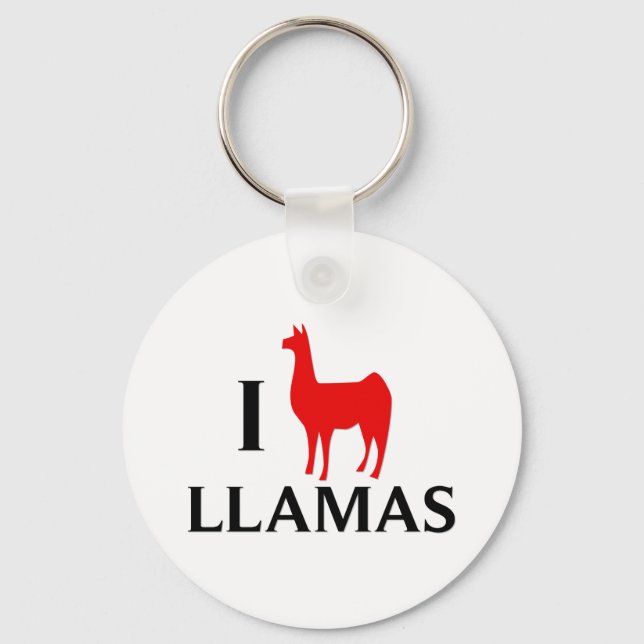 I Love Llamas Keychain (Front)
