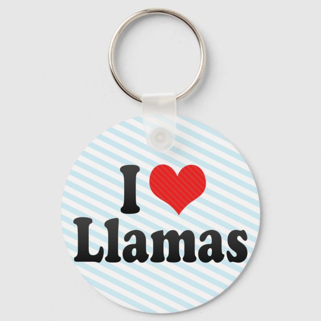 I Love Llamas Keychain (Front)