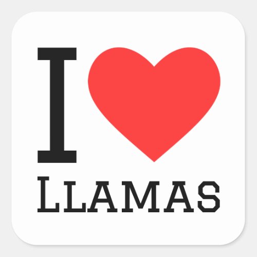 I love llamas square sticker