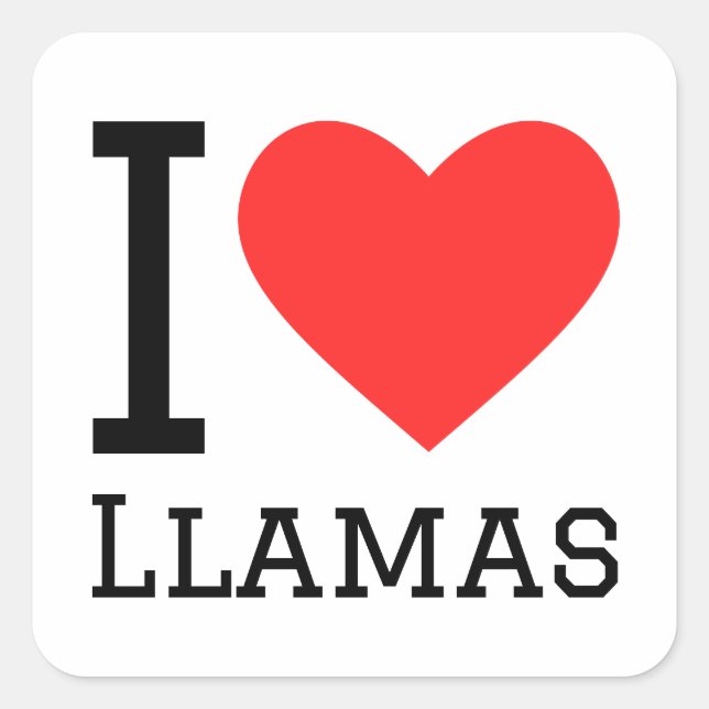 I love llamas square sticker (Front)