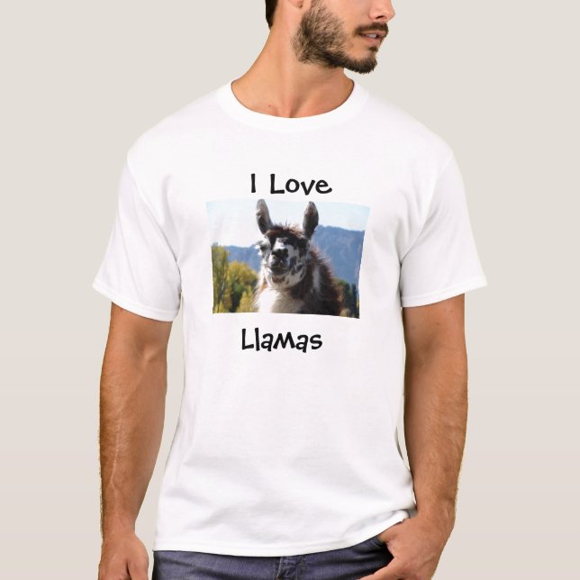 I Love Llamas T-Shirt (Front)