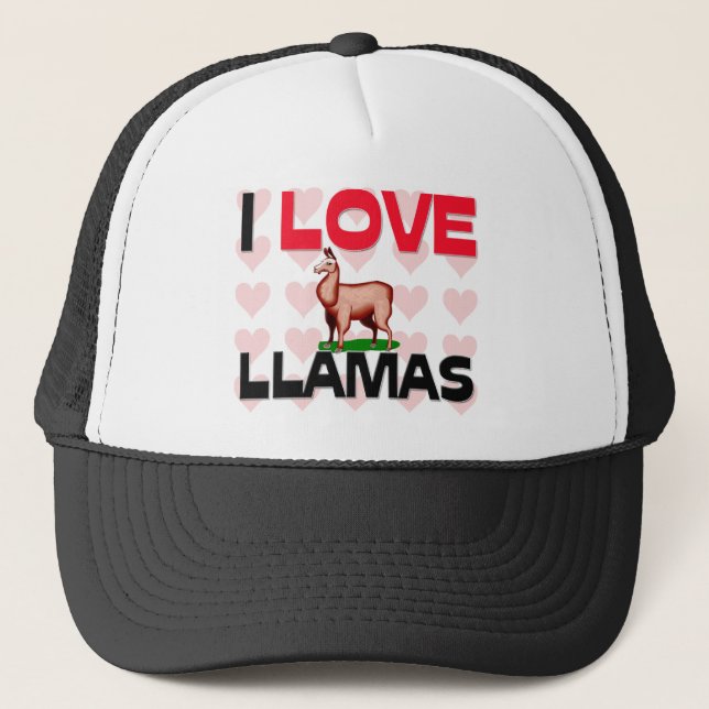 I Love Llamas Trucker Hat (Front)