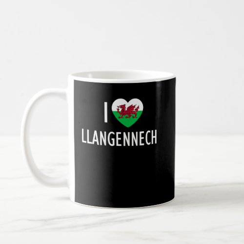 I Love Llangennech Wales Flag Heart Dragon Welsh  Coffee Mug