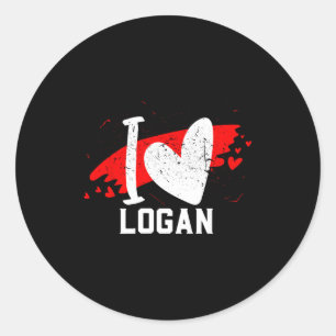 I Love Logan I Heart Logan Classic Round Sticker