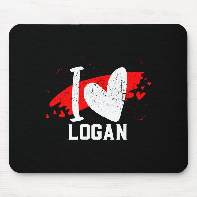 I Love Logan I Heart Logan  Mouse Pad (Front)